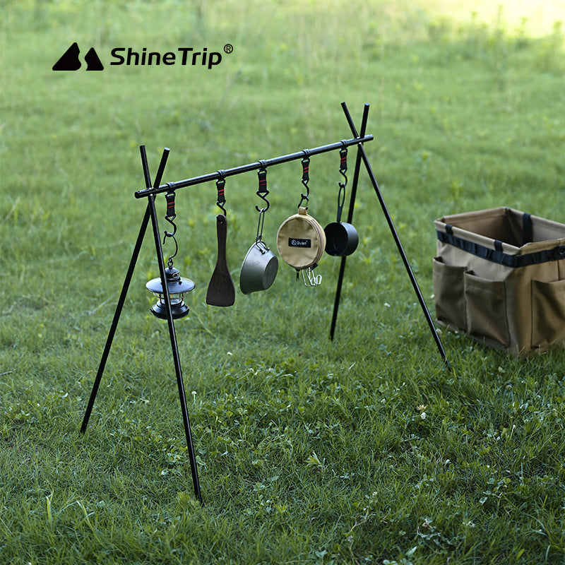 Aluminum Alloy Portable Folding Tripod Storage Rack for Camping