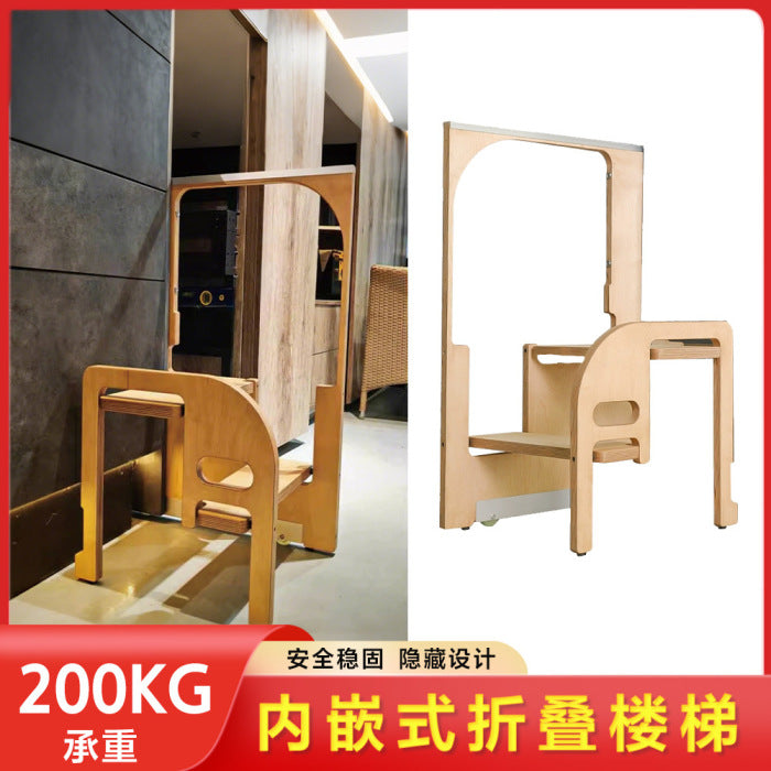 Foldable Kitchen Step Stool with Hidden Storage