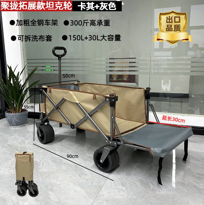 Outdoor Camping Cart Large Folding Wagon with Table