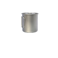 Pure Titanium Single-Layer Outdoor Camping Cup with Folding Handle