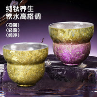 New Pure Titanium Double-Wall Gourd Cup with Insulation
