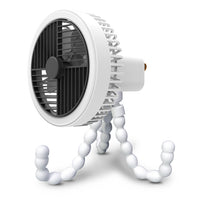New Octopus Fan with Night Light, USB Rechargeable, 3 Speeds, for Desk, Handheld, or Stroller