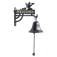 WYMW Vintage Iron Fairy Angel Hand Bell Wall Decoration for Garden and School