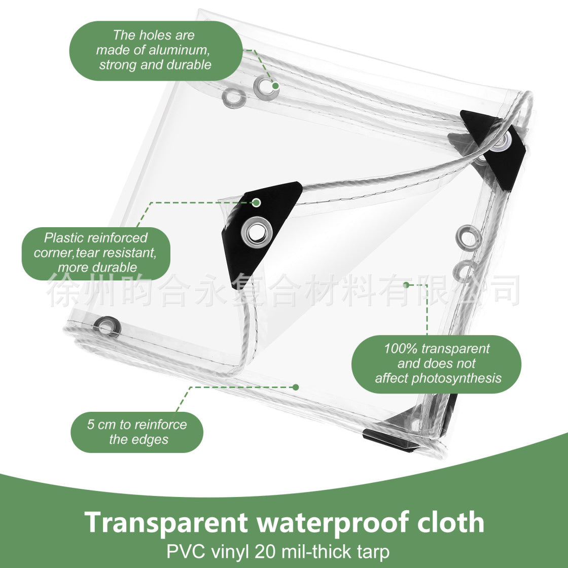 Transparent PVC Waterproof Tarpaulin for Rain and Wind Protection