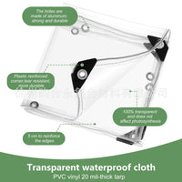 Transparent PVC Waterproof Tarpaulin for Rain and Wind Protection