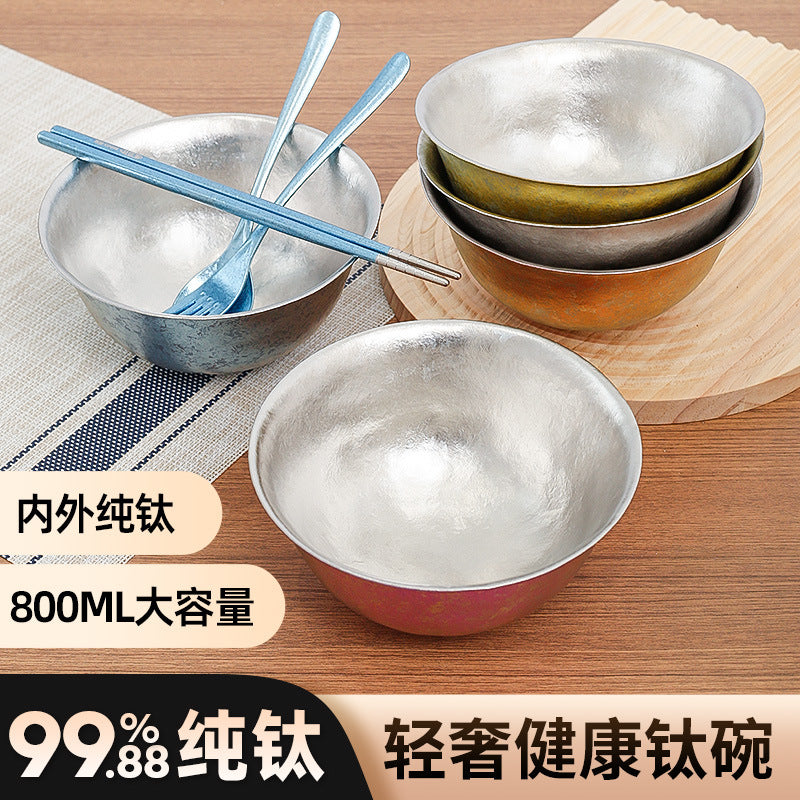 Pure Titanium Rice Bowl Double Layer Insulated