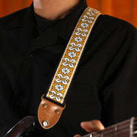 FOALS American Retro Embroidered Guitar Strap for Electric, Acoustic, Ukulele, Bass