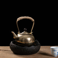 Hand-Hammered Copper Teapot with Antique Handle