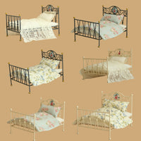 Vintage Metal Bed for BJD Dolls, 1/12 Scale, Miniature Dollhouse Furniture