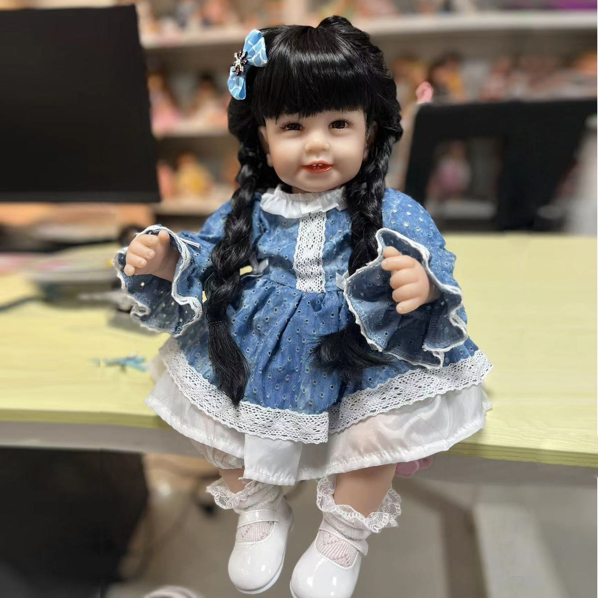KEIUMI Reborn Smile Vinyl Baby Doll with Four Teeth, 55 cm, Educational Companion Doll for Girls
