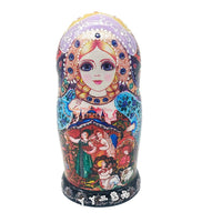 Ten-Layer Russian Style Wooden Matryoshka Doll Set for Children