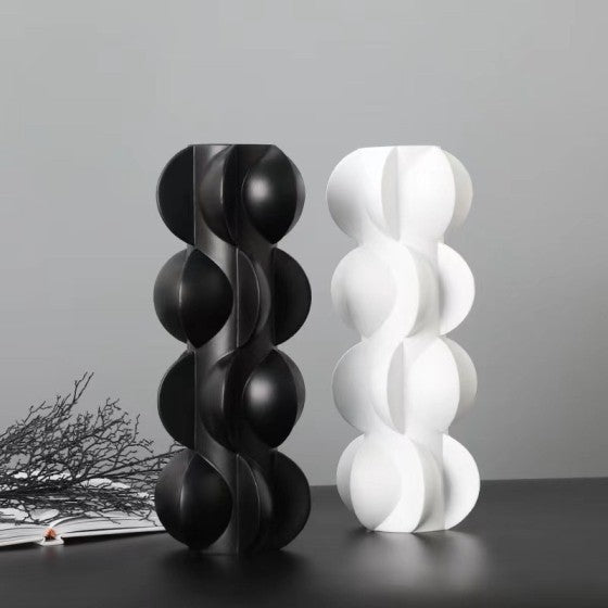 Modern Minimalist Resin Flower Arrangement Vase with Geometric Cylinder Design