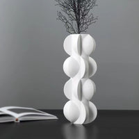 Modern Minimalist Resin Flower Arrangement Vase with Geometric Cylinder Design