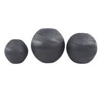 Handcrafted Wooden Black Carbonized Vase Flower Bucket Table Decor
