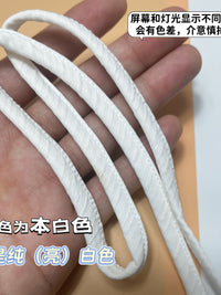 Knitted Cotton Fabric Dress Waist Belt 0.8cm Wide Black and White Soft Simple Tie Neck Cotton Linen