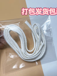Knitted Cotton Fabric Dress Waist Belt 0.8cm Wide Black and White Soft Simple Tie Neck Cotton Linen