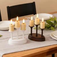 Nordic Ins Style Vintage Three-Head Electronic Candle Holder, PP, Injection Molded