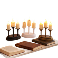Nordic Ins Style Vintage Three-Head Electronic Candle Holder, PP, Injection Molded