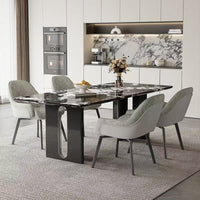 Italian Minimalist 360-Degree Swivel Dining Chair with Armrests