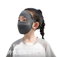Kids Sun Protection Face Mask with Neck Cover - UV Protective Ice Silk Full Face Mask