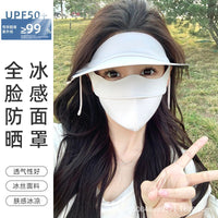 Banana Under Black Glue Sunscreen Ice Silk Breathable Face Mask for Cycling Women