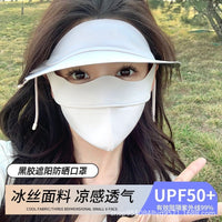 Banana Under Black Glue Sunscreen Ice Silk Breathable Face Mask for Cycling Women