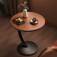 Round Side Table with Storage, Metal Frame, for Office or Living Room