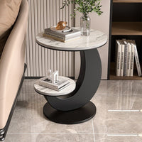 Modern Italian Style Round Coffee Table with Marble Top