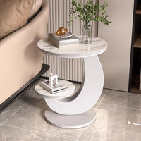 Modern Italian Style Round Coffee Table with Marble Top