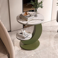 Modern Italian Style Round Coffee Table with Marble Top