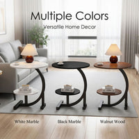 Nordic Style Metal Side Table with Storage and Drawer