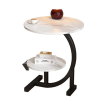 Nordic Style Metal Side Table with Storage and Drawer
