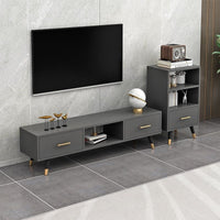 Modern Minimalist TV Cabinet Nordic Style for Small Living Room, TV Cabinet and Coffee Table Combination, Simple Furniture Floor Cabinet Light Luxury