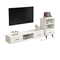 Modern Minimalist TV Cabinet Nordic Style for Small Living Room, TV Cabinet and Coffee Table Combination, Simple Furniture Floor Cabinet Light Luxury