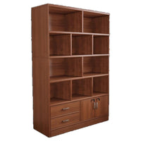 Wall-Mounted Bookshelf Cabinet with Doors for Living Room