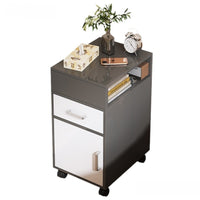 Light Luxury Bedside Cabinet with Wheels, Three Drawers, Warm White