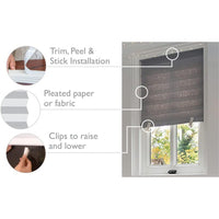 Self-Adhesive Blackout Pleated Blind for Bedroom and Commercial Use