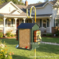 Outdoor Iron Bird Feeder House Shape Hanging Garden Yard Decoration Metal Craft Ornament