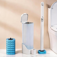 Disposable Toilet Brush with Replaceable Heads, Wall-Mounted