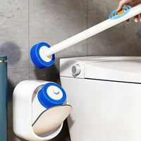 Disposable Toilet Brush Set with Wall-Mounted Holder for Bathroom Cleaning
