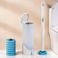 Disposable Toilet Brush with Replaceable Heads, Wall-Mounted