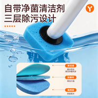 Disposable Toilet Brush with Replaceable Heads, Wall-Mounted