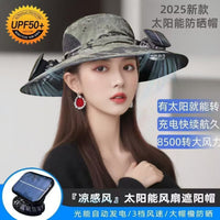 Solar Fan Hat for Men Summer Outdoor Fishing Sun Protection Bucket Hat