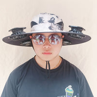 Solar Fan Hat with 6 Fans, 1000mAh, Adjustable, Polyester Mesh, Summer Outdoor Cap