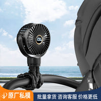 Mini Octopus Fan with Digital Display, Rechargeable, USB, Portable, 3 Speeds