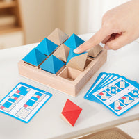 Wooden Geometric Flip Blocks Early Education Logic Training Toy