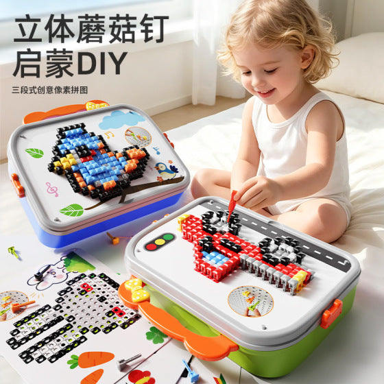 KQT 3D Mushroom Peg Puzzle Toy for Kids (493 Pieces)