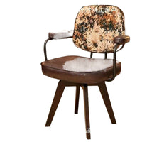 Comfortable Swivel Office Chair with Wood Frame