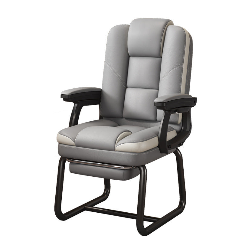 Home Office Chair with Reclining Backrest, Leather, Swivel, Adjustable Height