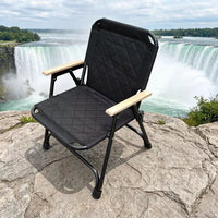 High-End Padded Carbon Steel Round Tube Kermit Chair Camping Portable Folding Chair Leisure Fishing Beach Chair Fishing